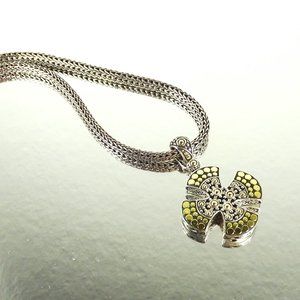 JOHN HARDY Sterling Silver 18K Gold Maltese Cross Removable Pendant Necklace